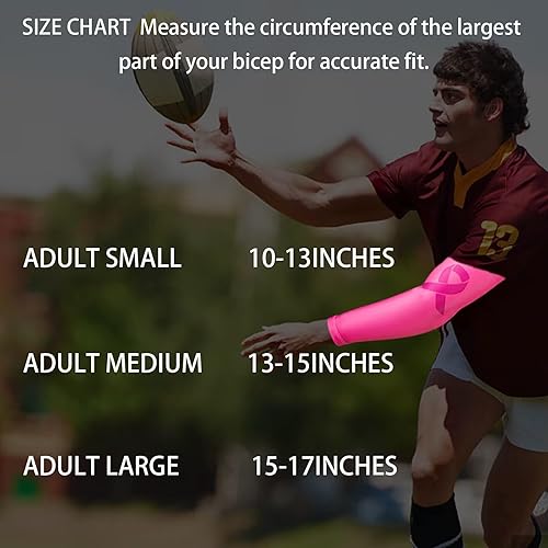 Miniatura 6 de Breast Cancer Awareness Sleeves Pink Arm Sleeves Pink Compression Arm Sleeve for Basketball Golf Football