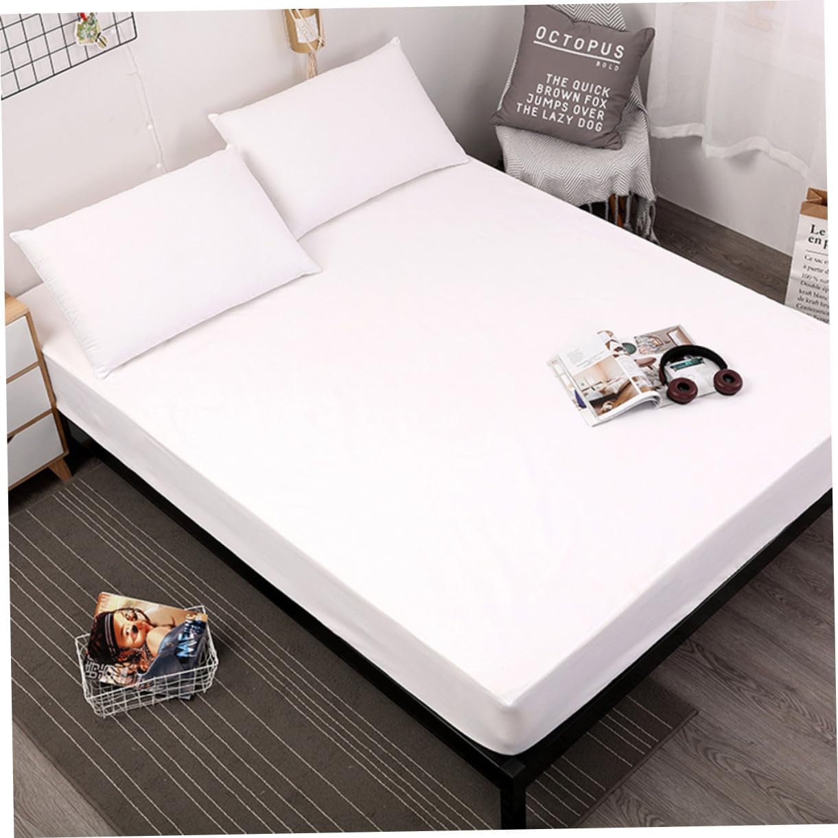 Nursing Pad Mattress Protector Fitted Mattress Cover Soft Breathable Machine Washable Bed Pad for Elderly Incontinence Protection