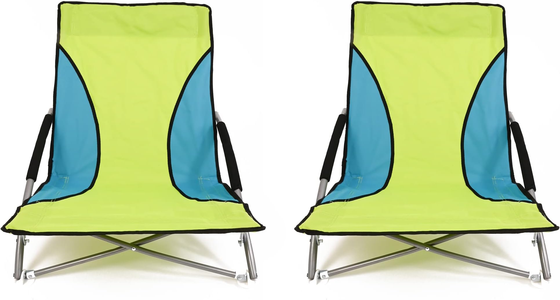 Folding Beach Chair Lightweight Portable Folding Outdoor Seat for Gardens and Festivals (2-pack)
