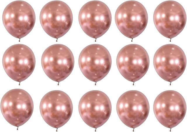 Jwssor Rose Gold Balloons,15 pcs 10 inch Metallic balloons,Latex Balloons for Birthday Wedding Party