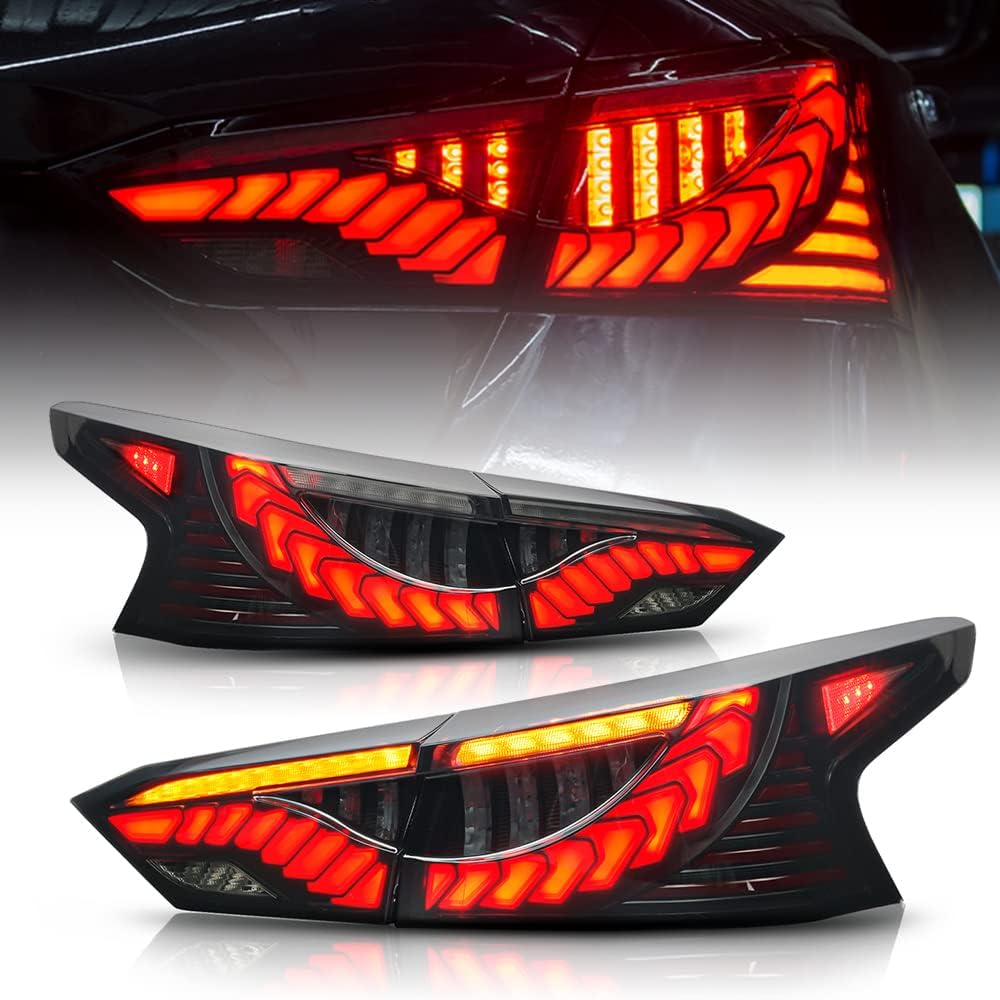 TT-ABC LED Tail Lights for Nissan Altima Teana 2019 2020 2021 with Start Animation Taillights Signal Auto Accessories Lamp(SMOKE-2)