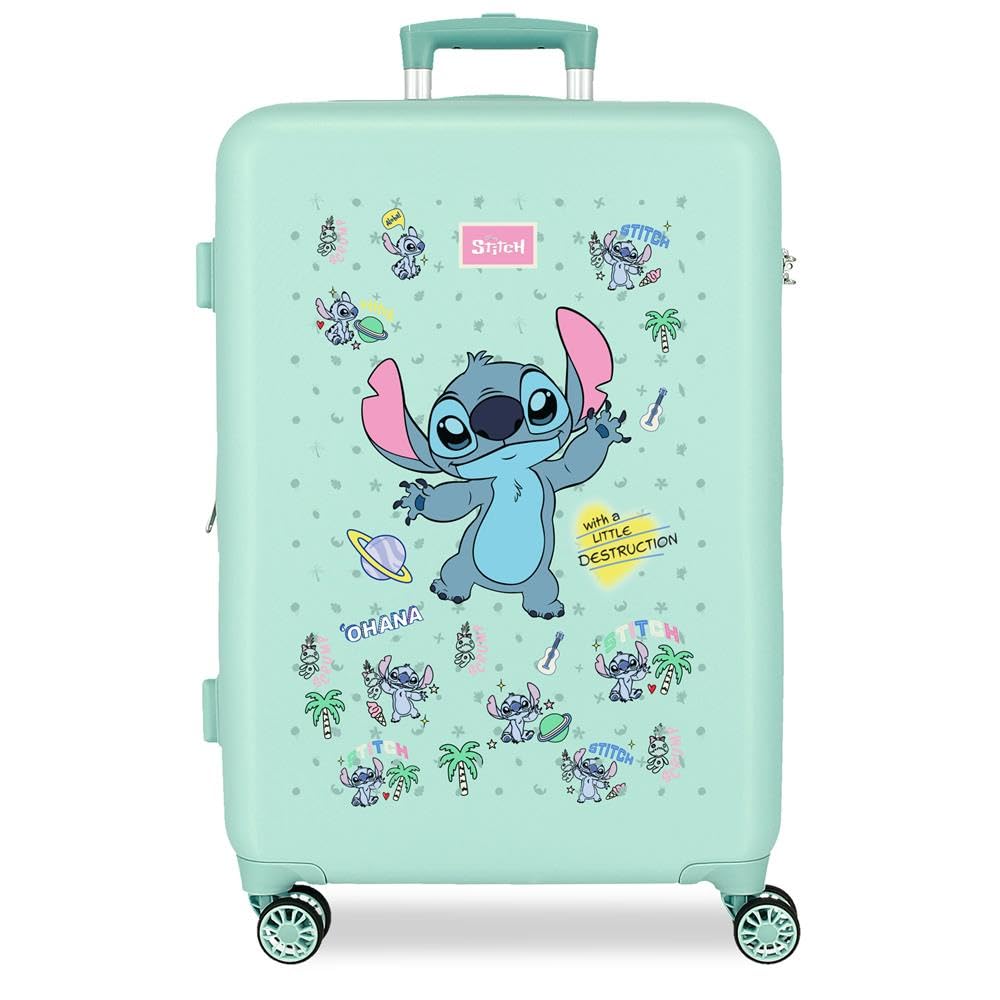 Disney Joumma Stitch Little Destruction Medium Suitcase Blue 46x65x23 cm Rigid 3 kg Side Combination Lock ABS 3 kg 56L