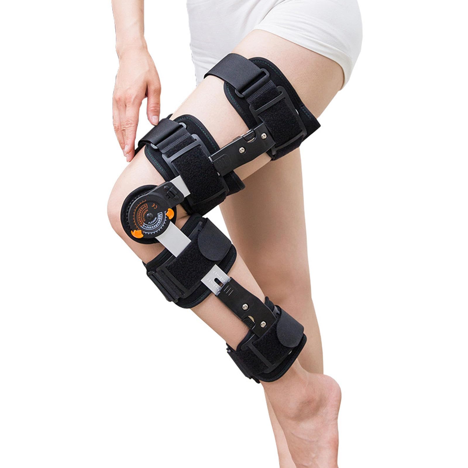 Rodillera con Bisagras Rom Estabilizador de Soporte Ortopédico Ajustable Para Hombres y Mujeres Rodillera Postoperatoria Para Recuperación Después de Cirugía, Distensiones de Ligamentos,A