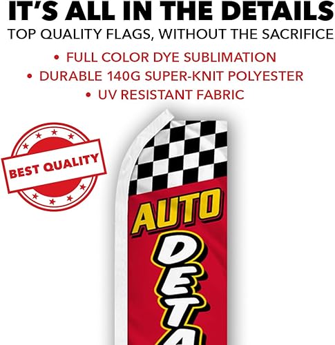 Miniatura 4 de Infinity Republic Bandera publicitaria de Swooper roja y amarilla, perfecta para tiendas de rendimiento, mecánica, reparación de automóviles,