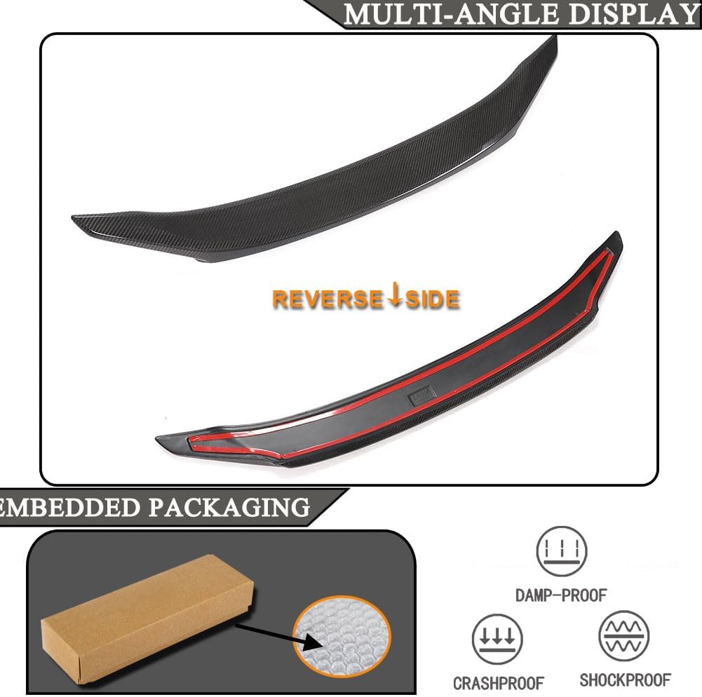 Real Carbon Fiber Trunk Spoiler fits Honda Civic 10th Sedan 4-Door 2016-2021 Rear Tail Lip Deck Boot High End Wing Factory Outlet