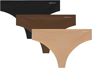 Women's Naked Ribbed Thong Underwear 3-Pack