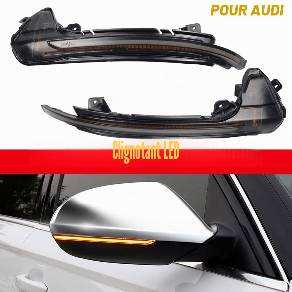Indicateur de direction gauche et droite pour rétroviseur LED dynamique pour Audi A6 RS6 4G C7 7.5 2012-2018 (jaune)