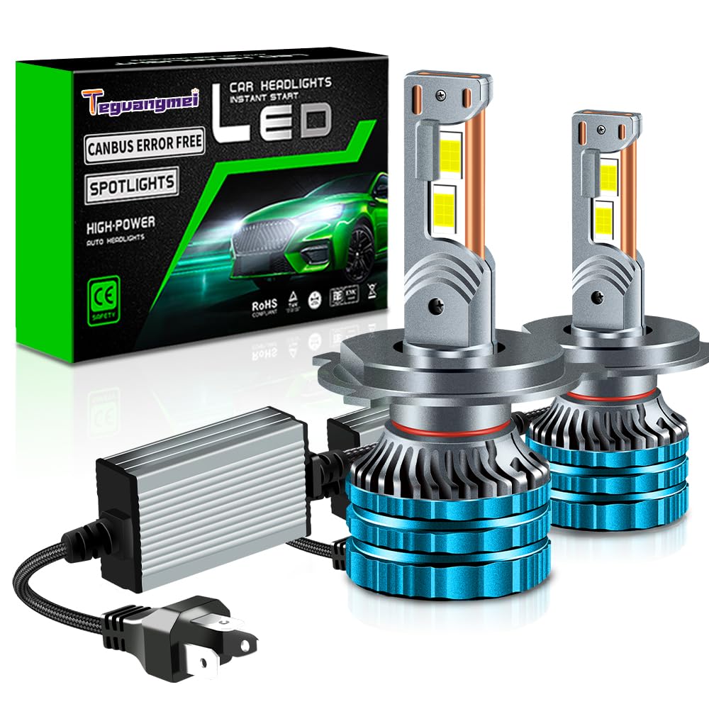 Żarówki H4 9003 HB2 LED, 110W 20000LM Lampa reflektorów LED do samochodu, 6000K Zimna biel 400% Jasność Super Bright LED Hi/Lo Beam Lampy Zestaw do konwersji, 2 lampy