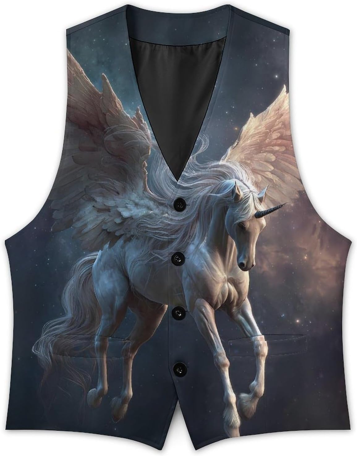 Un-icorns Galaxy Sky Men's Suit Vest Formal Vests Casual Dress Fit Waistcoat Casual Tuxedo for Business