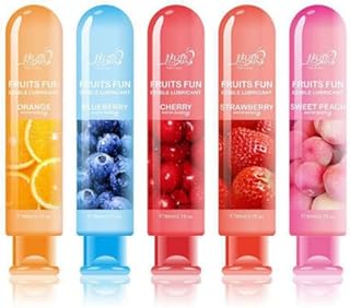 Fruits Flavor Lube Personal Lubricants Water Based Long Lasting Sex lube for Oral Sex Fantasy (All Five Flavors Combo)