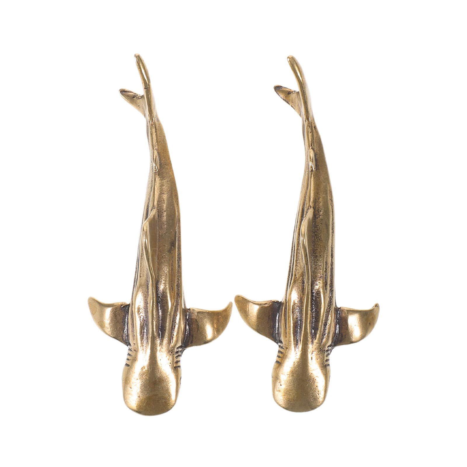 LIFKICH 2pcs Copper Fish Bird Bath Ornament for Outdoor Birdbaths, Mini Brass Fish Figurine with Water Purification Function, Artistic Fish-inspired Design for Backyard and Patio