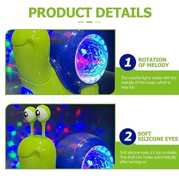 Amazon.co.jp: DTHUIHUA 動くカタツムリ 音楽と眩しいライト付き