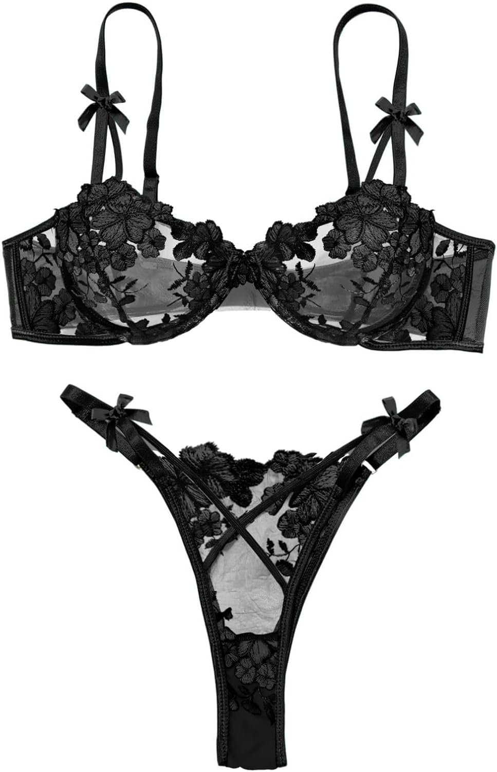 Bow Flower Black