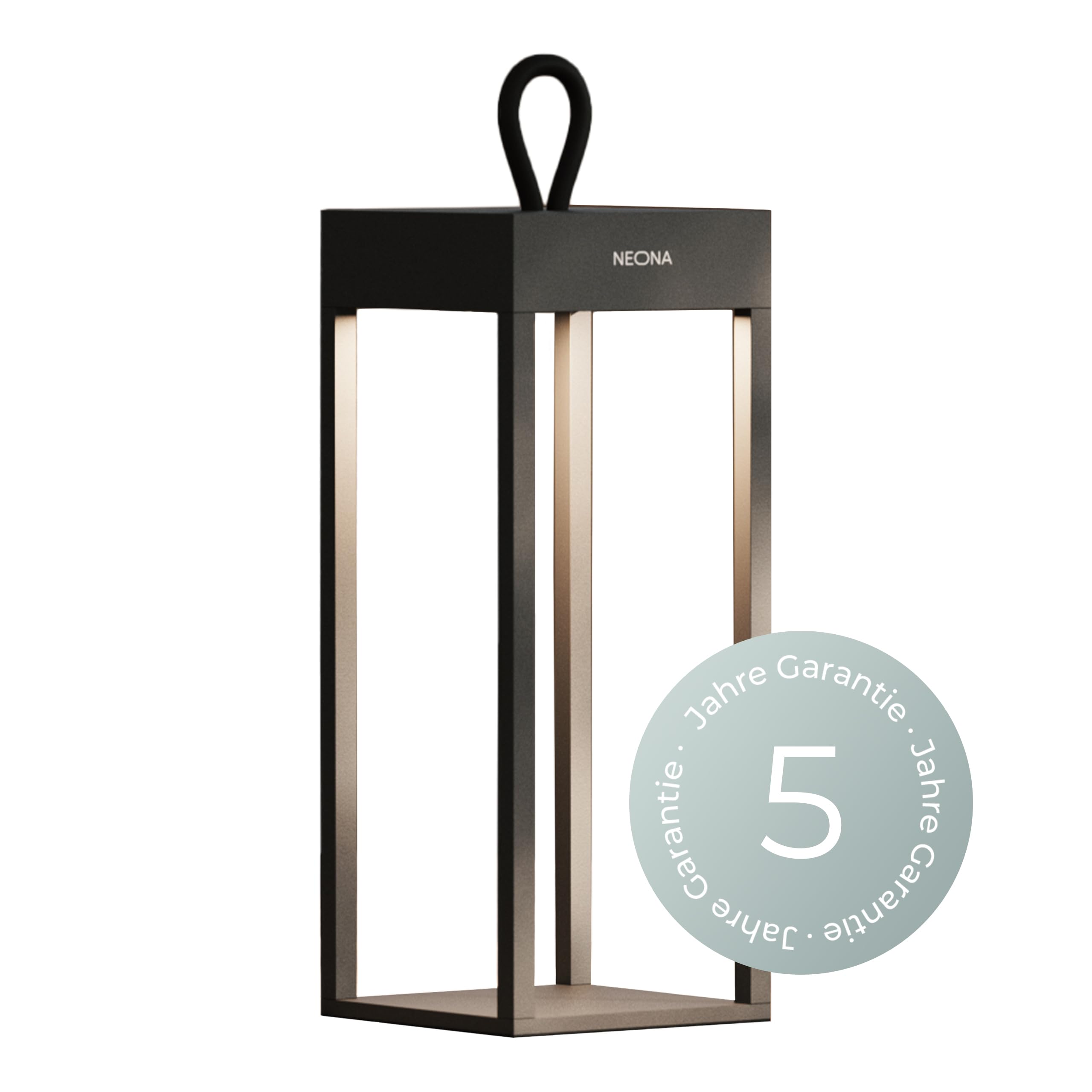 NEONA LED-Tischleuchte schwarz dimmbar - Nero Design-Tischlampe mit Touch & Ladestation - 2400mA Akku - IP54 Indoor & Outdoor geeignet - hochwertige Beleuchtung
