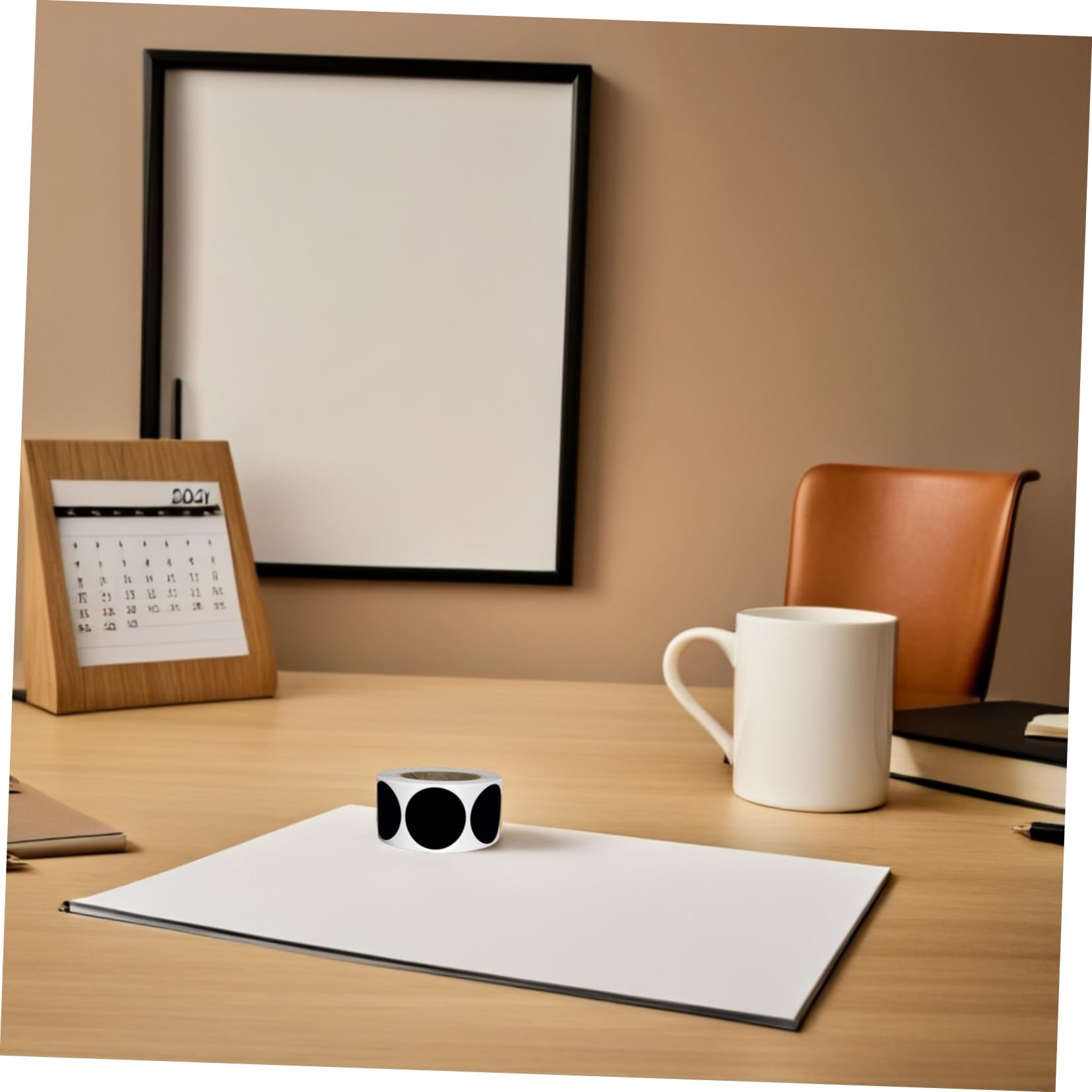 6 Etichette Adesive Rotonde Nere in PVC Impermeabili e Resistenti Allusura Scrivibili per Organizzazione Contenitori Barattoli e Scatole Ufficio e Adesivi Ciascuno