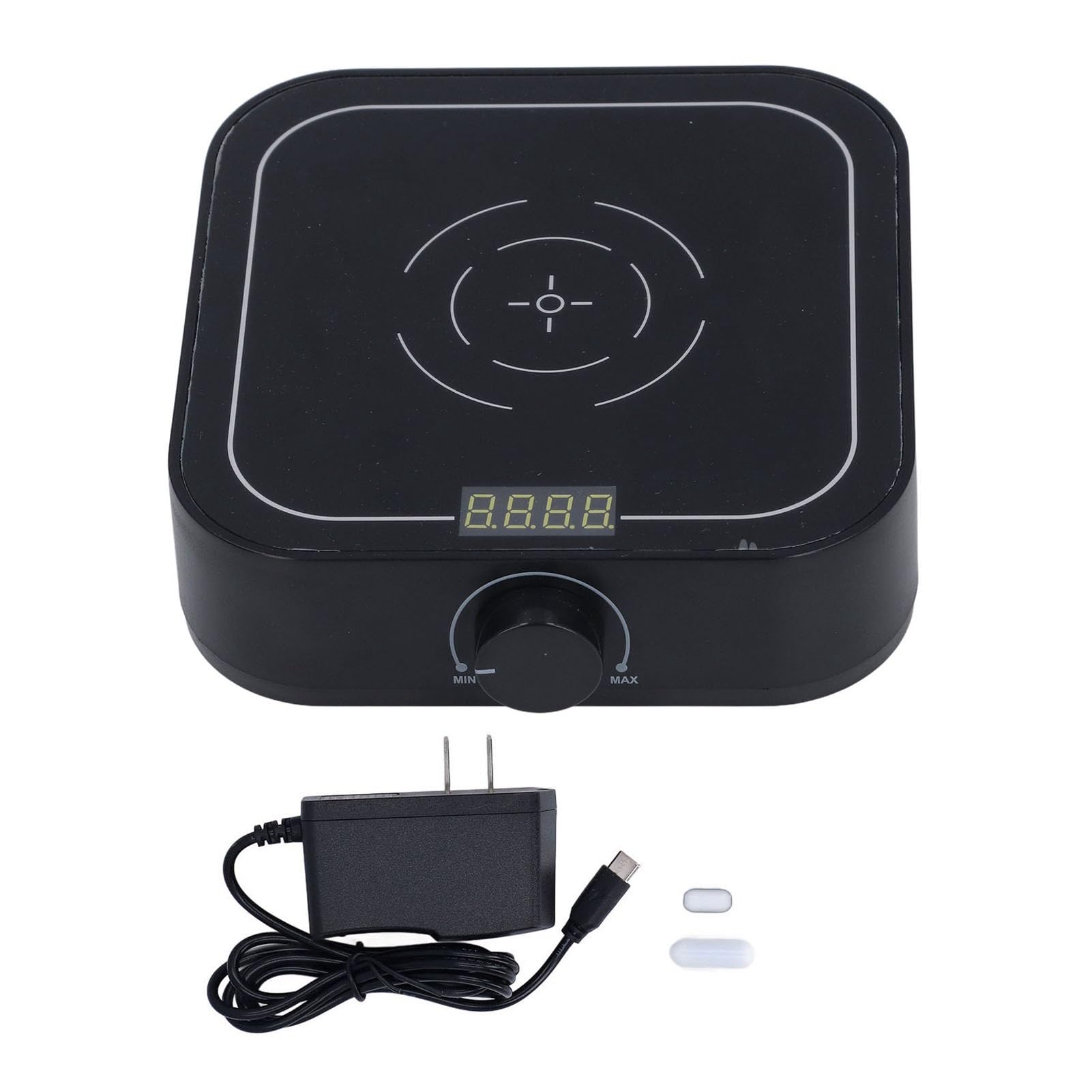 Mini agitador magnético con pantalla digital, imán pequeño, mezclador líquido, investigación científica, cocina, oficina, vidrio templado ABS (negro)