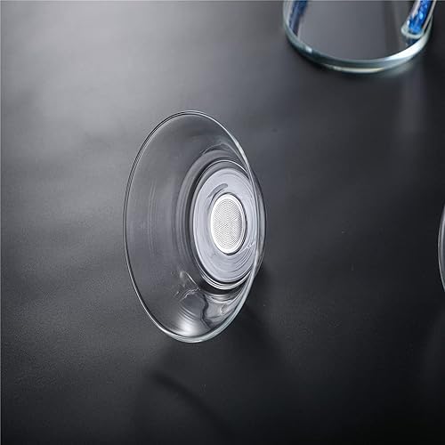 Miniatura 4 de Aoheuo Tetera de flores de cristal, tetera transparente, mejor juego de té resistente al calor para decoración de mesa de oficina y hogar (cristal