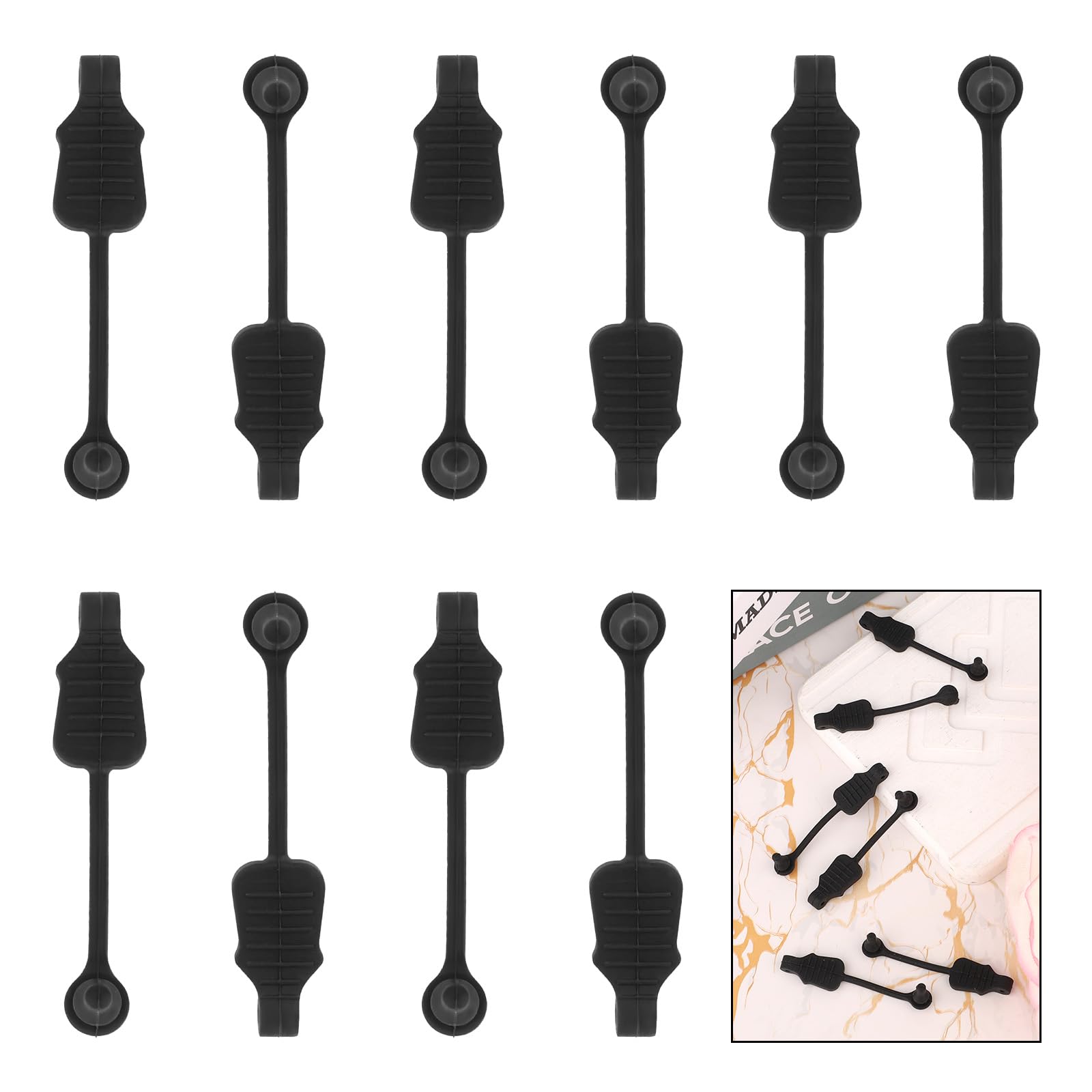 lasuroa 10pcs RC Rubber Retainer Pull Tabs for RC Car Body Clips Compatible with 1/12 1/10 1/8 1/5 Scale Remote Control Body Car Clip Accessories Black Rubber Pull Tabs for 1.2mm 1.4mm 1.5mm Rod - Image 4