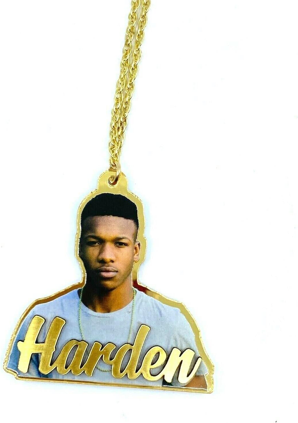 MIRROR MANIA All New Your Own Picture Photo UV Printed on Premium Acrylic Nameplate Necklace Chain Personalized Free Laser Cut Any Name Custom With Silver or Gold Choice Chain- WOW!