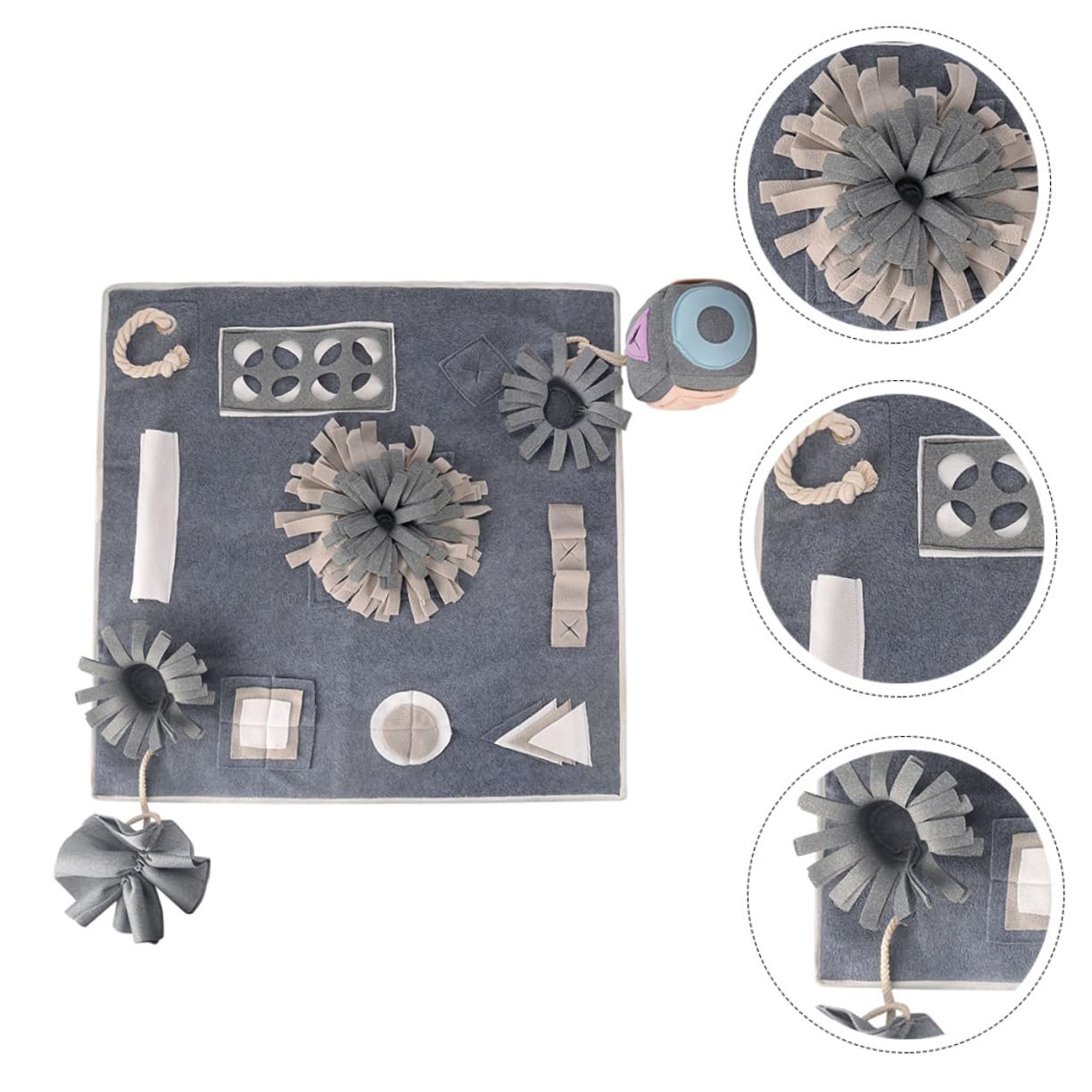 Tapis de Dressage pour Animaux de Compagnie Coussin de Reniflement Anti Tapis d'alimentation Lavable 70X50 CM Couleur Grise Stress et L'Énergie des Chiens