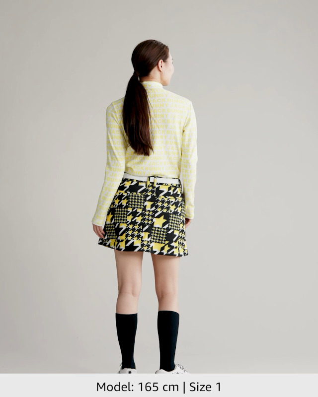 ジャックバニー Jack Bunny ゴルフスカート 星柄千鳥プリント 1 ゴルフ