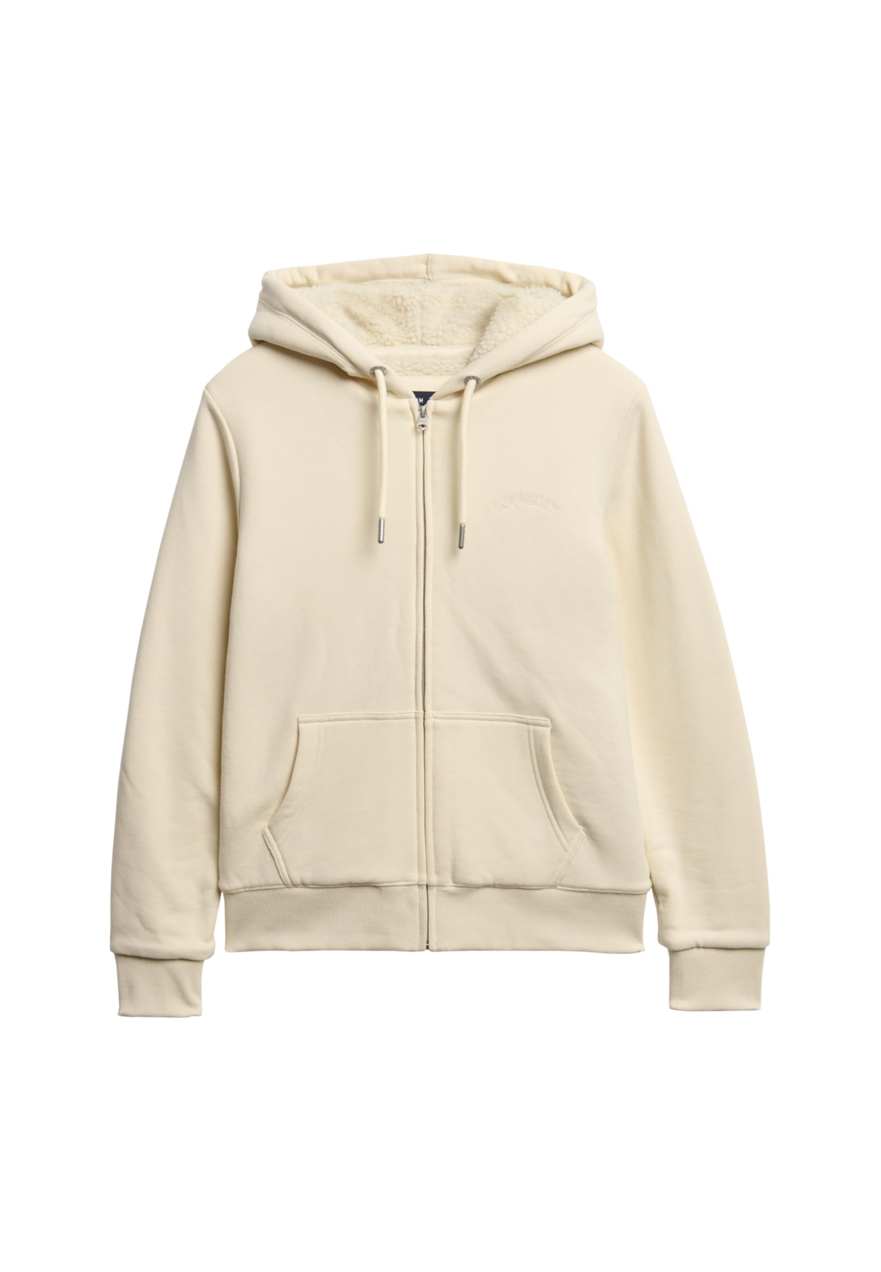 Superdry Women's Turtle Dove Cream Borg Lined Zip Hoodie, 14