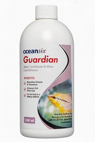 OceanSix Guardian 500ml – Aquarium Water Conditioner & Slime Coat Enhancer – Neutralizes Chlorine & Chloramine, Protects Fish Gills, Safe for Freshwater & Marine Tanks