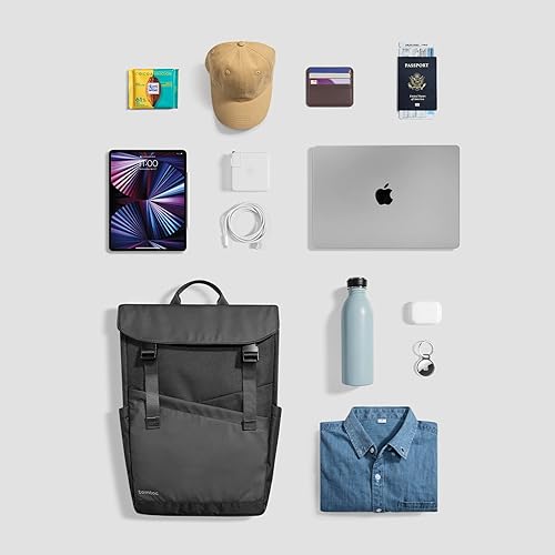 Miniatura 7 de tomtoc Mochila con solapa para laptop, ligera, resistente al agua, para la universidad, escuela, casual, mochila para MacBook de 13-16 pulgadas,