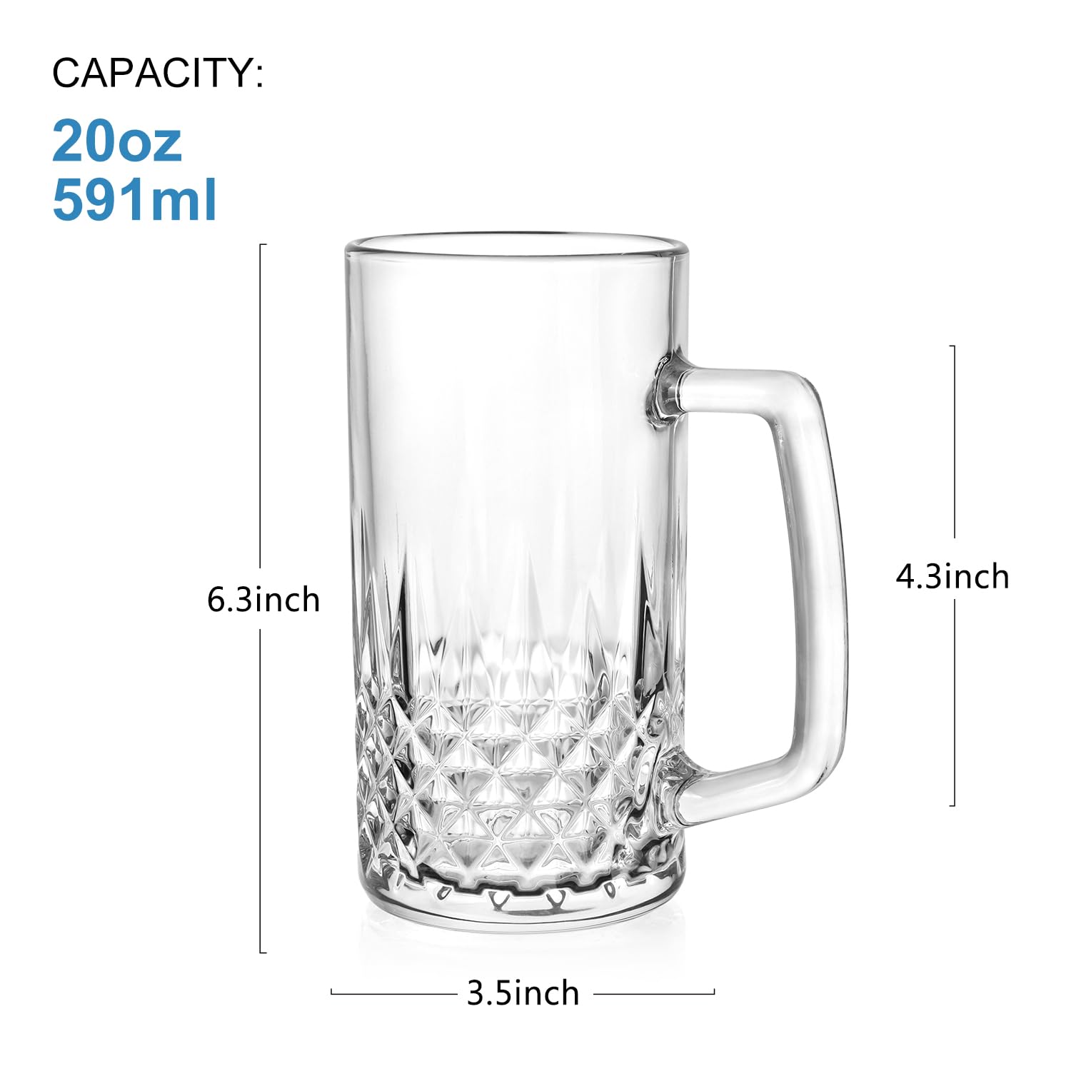 Bier im kühlschrank, 592Milliliter in großen gläsernen becher. In gruppen 4. Tee, kaffee, bleifreies glas geschenke an papa, ehemann Oder freunde