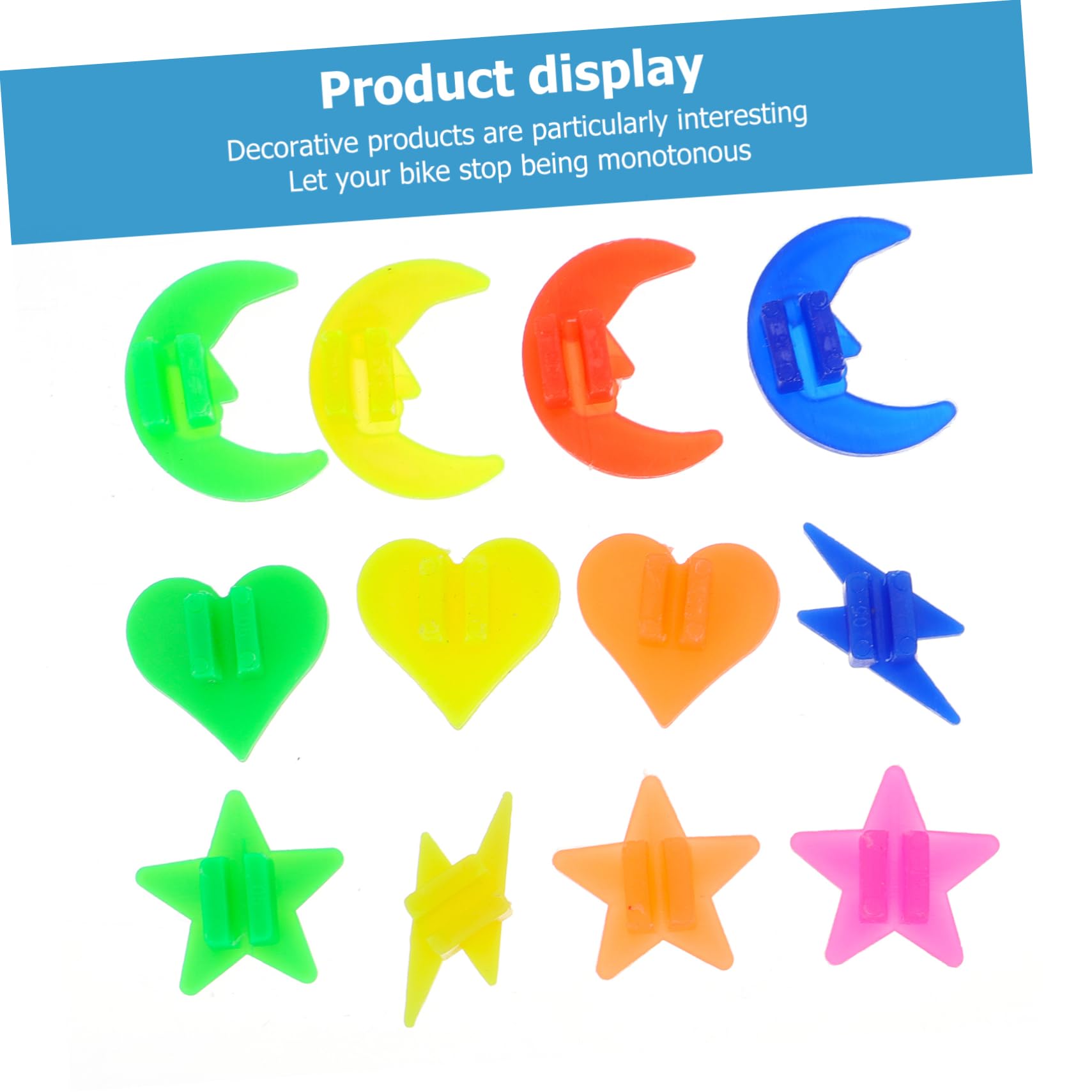 SUPVOX 72 Pcs Bike Wheel Beads Plastic Clip Decorations Bicycle Beads for Decor Easy Install Bike Accessories