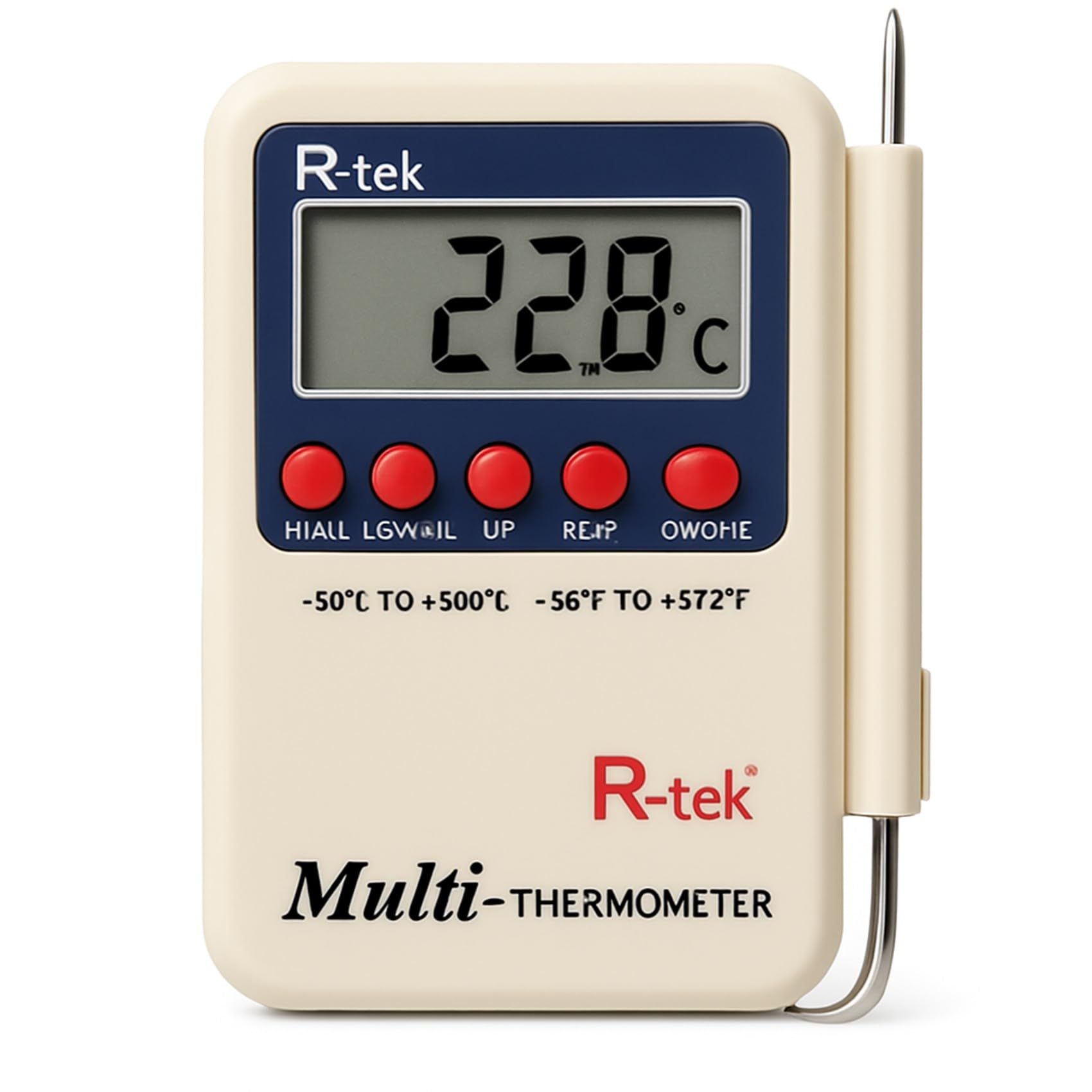 R-TEK® Multipurpose Digital Multi Stem Thermometer with External Sensing Probe(Aquarium, Fridge, Machines)
