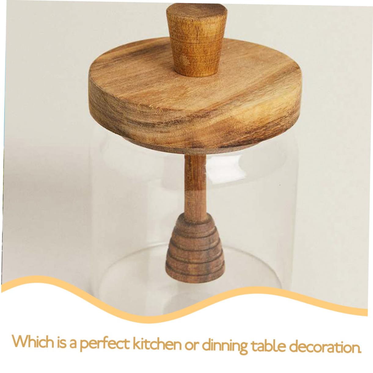 ERINGOGO Glas Honigtopf mit Holz Honiglöffel Luftdichter Honigbehälter für Küche Transparentes Glas mit Holzdeckel Praktischer Honigspender für Sauberes Dosieren und Aufbewahrung