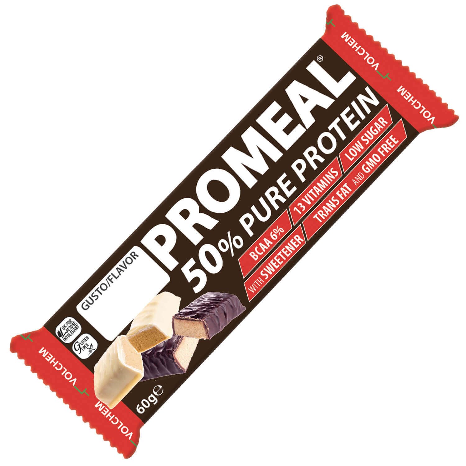 Volchem Promeal Protein 50, Barretta Proteica al 50%, 20 Barrette (Dark Chocolate)