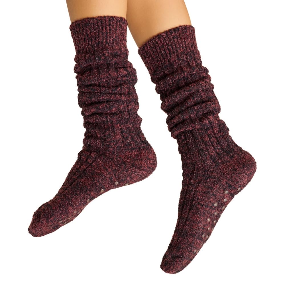 Softies Marshmallow Slouch Socks for Women – Ultra Soft Plush Lounge Socks with Non Slip Grippers, Cozy One Size Fit