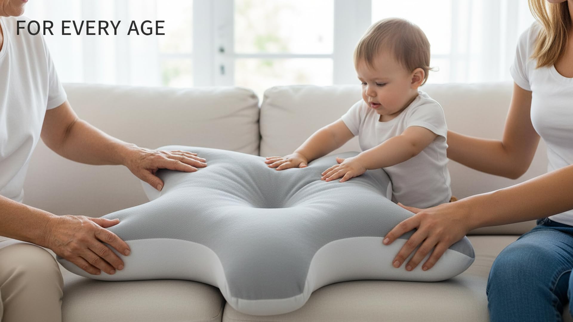 Samsco Cuscino a farfalla in memory foam premium ortopedico ergonomico per fianchi, pancia o schiena