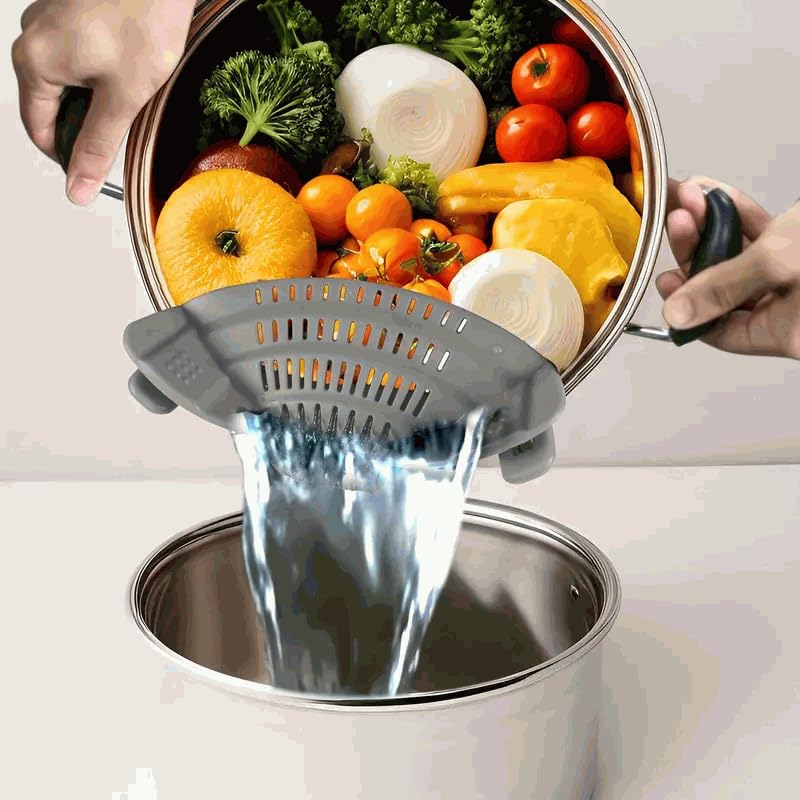 Lavabile In Lavastoviglie BPA Free Scolapasta Estensibile In Silicone Per Lavandino - Regolabile Da 32 A 44 Cm, Lavabile In Lavastoviglie Scolapasta Acciaio Inox
