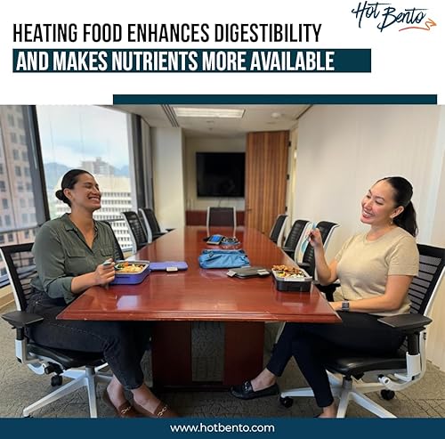 Miniatura 8 de Hot Bento Plus con batería extra lonchera autocalentada y calentador de alimentos extraíble con pilas, portátil, inalámbrica, comidas para oficina,