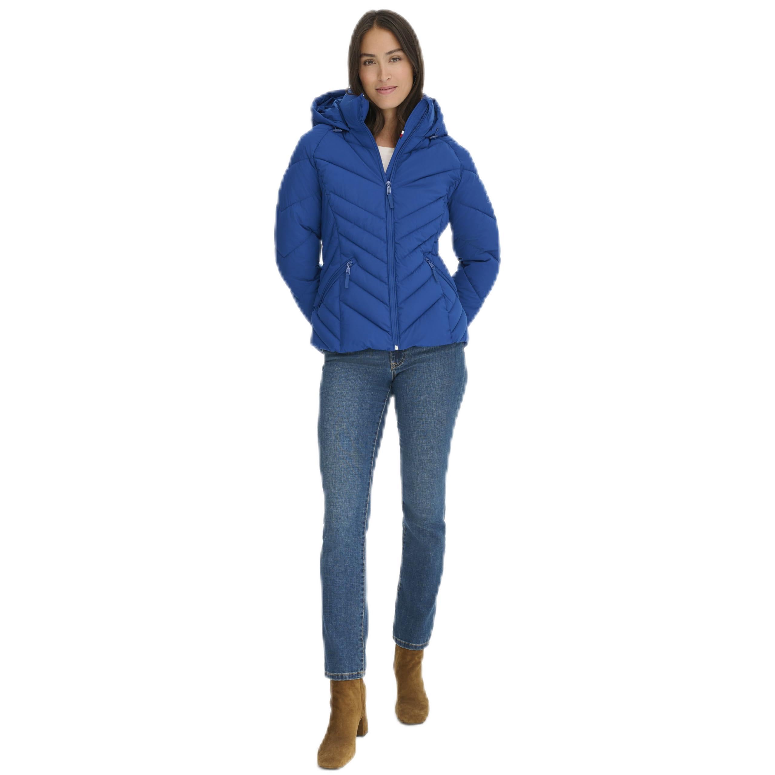 Tommy Hilfiger Women's Every Day Lightweight Packable Coat Down Alternative, Anchor, L
