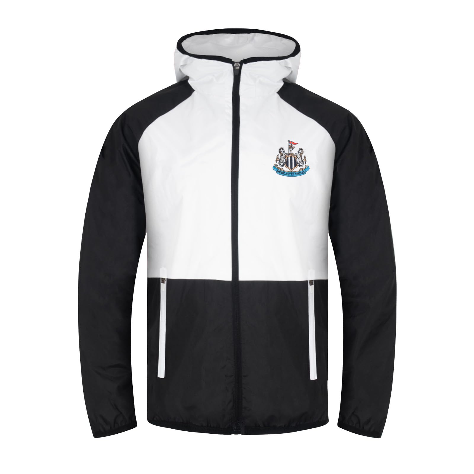 Newcastle United Men's Black/White Fc Official Gift Shower Jacket Windbreaker 3XL
