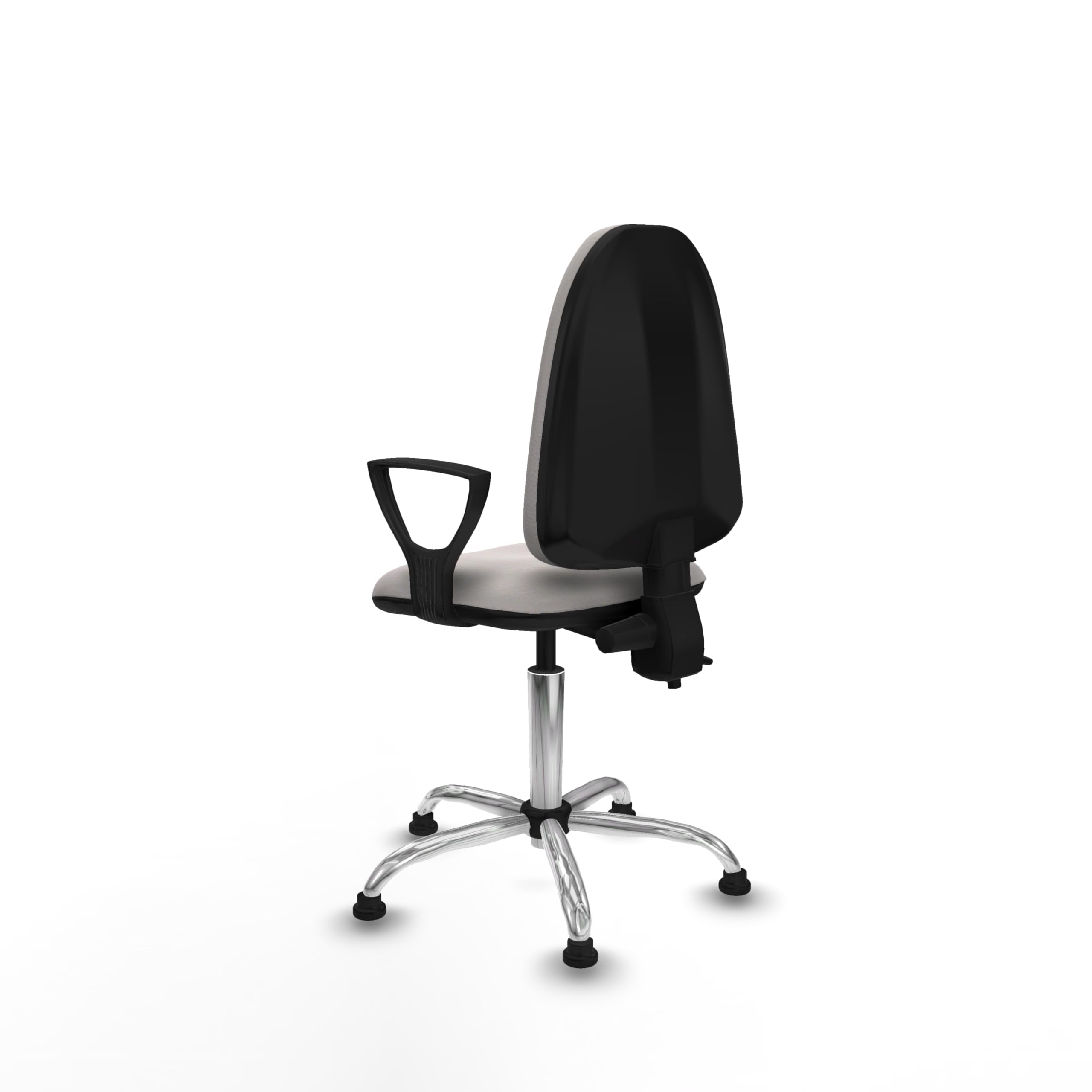 Piqueras y Crespo - Silla de Escritorio Blanca sin Ruedas Aýna con Brazos Fijos. Equipado con Contacto Permanente de Doble Maneta y Espuma de Corte. Blanco
