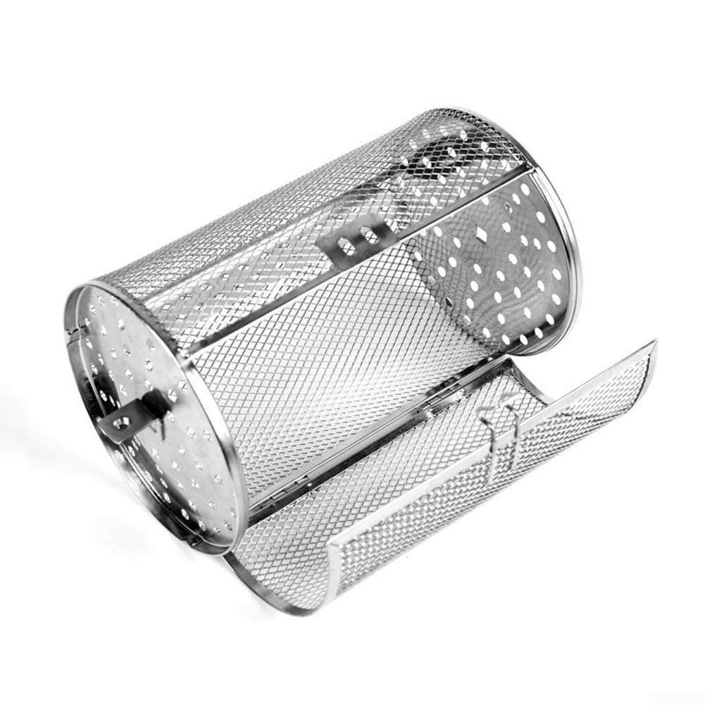 Tambour rotatif en acier inoxydable pour four - Grille de cuisson antiadhésive - Pour rôtir (D : 14 x 14 x 25 cm)