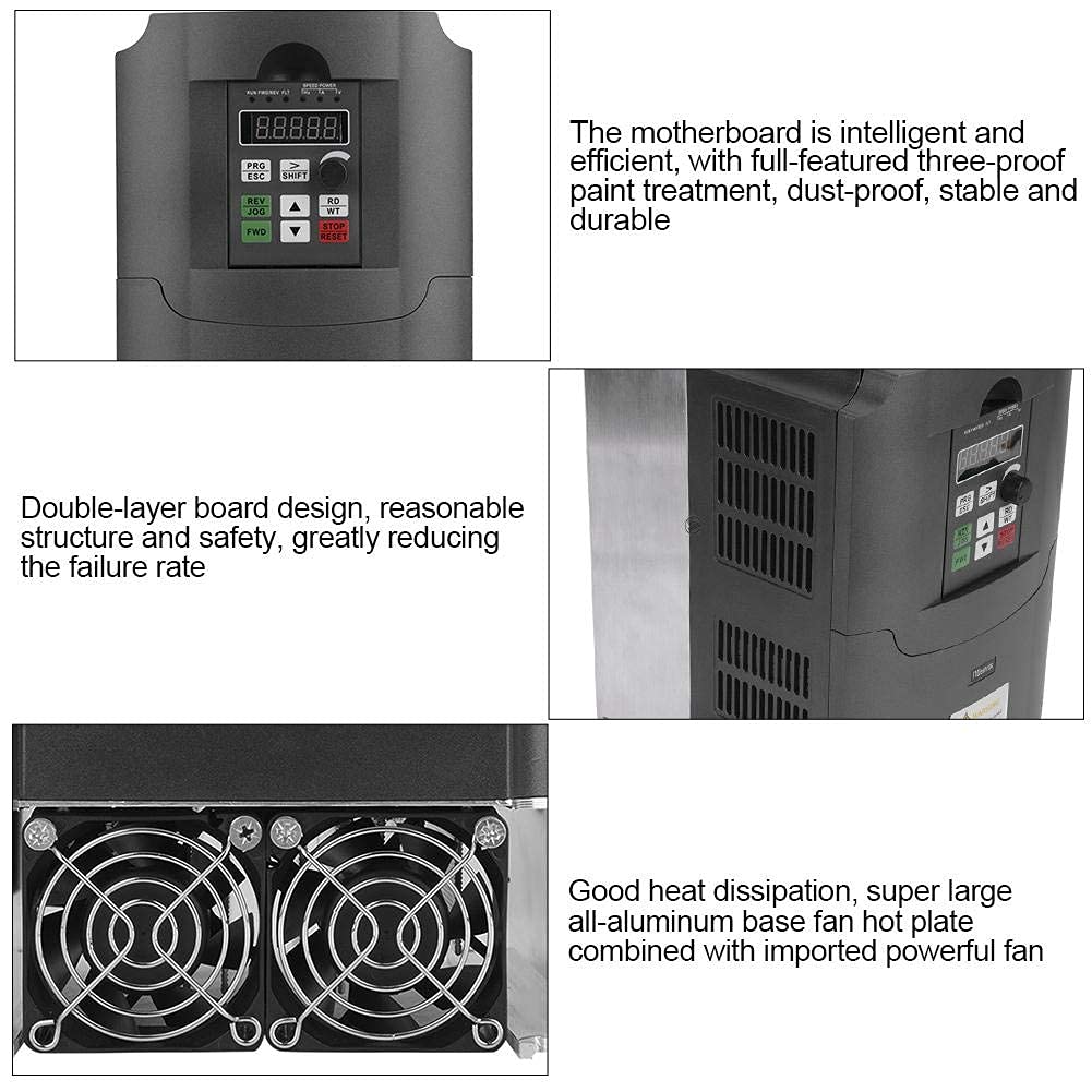 Frequenzumrichter, VFD 7,5 kW 220 V AC Einphaseneingang 3-Phasen 30 VAC Ausgang 7,5 kW, Boost Frequenzumrichter