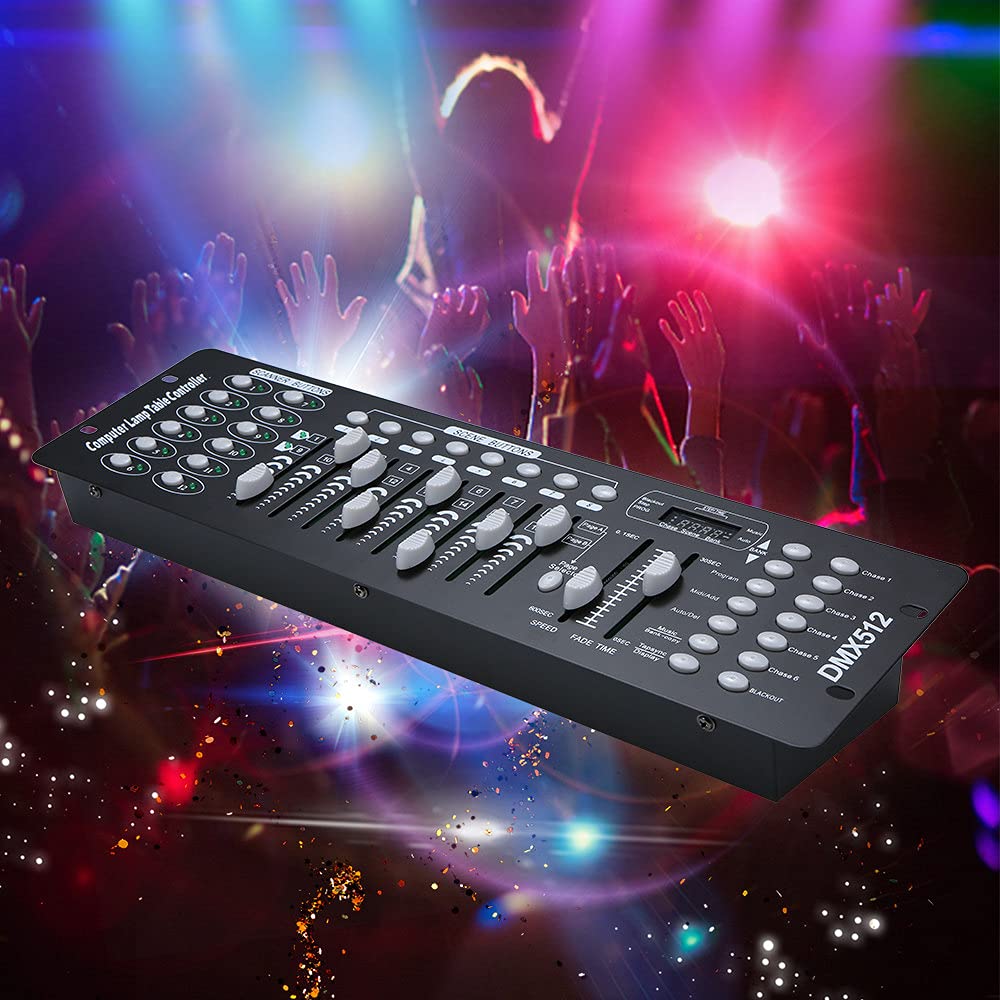 DMX-Controller, 240 Szenen, Bühnenbeleuchtungskonsolen-Controller, 192 Kanäle, DMX 512-Beleuchtungskonsolen, zum Bearbeiten von Bühnenbeleuchtungsprogrammen