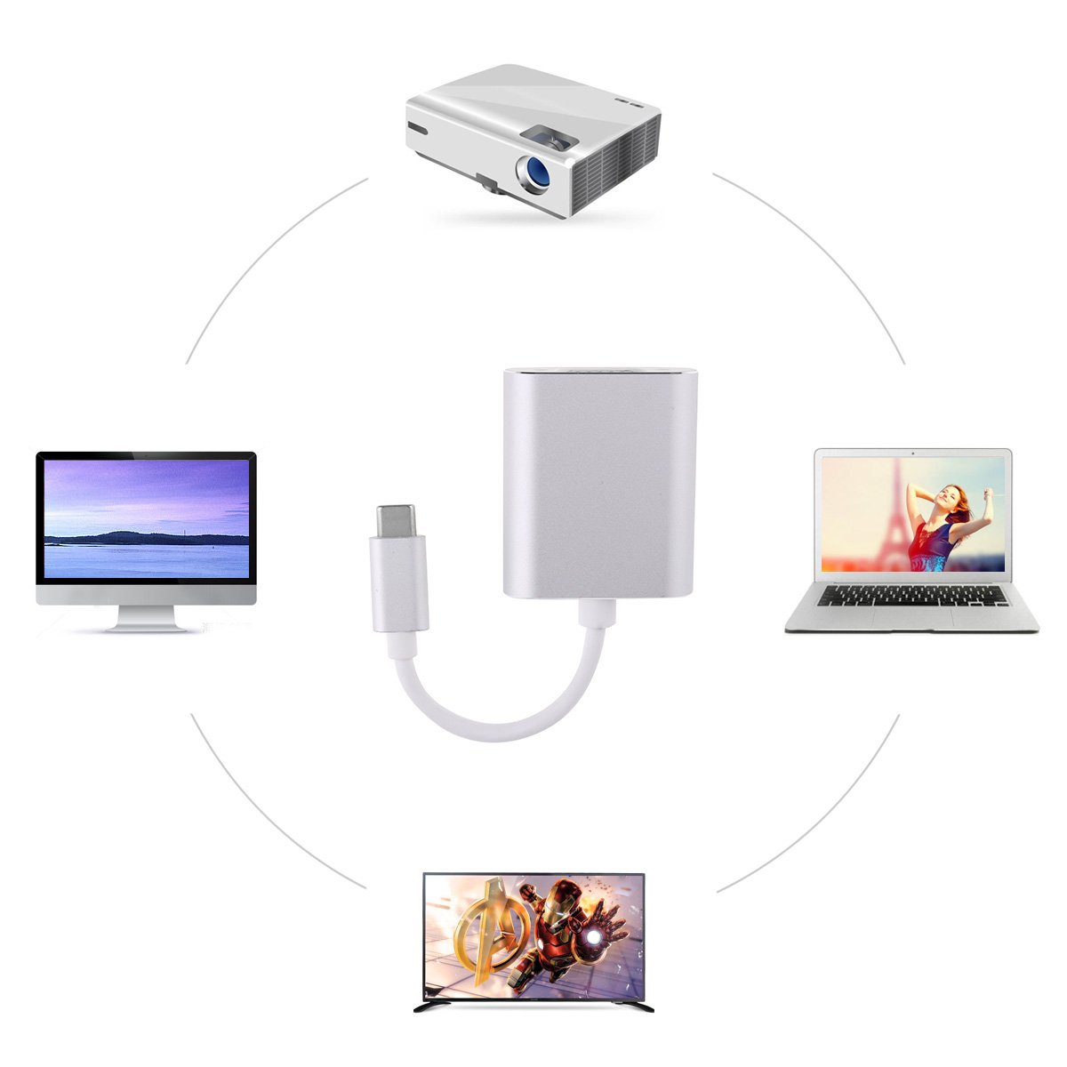 Lenovo Adapter 4X90J31060, OneLink+, 03X7014 (4X90J31060, OneLink+, VGA/RJ45, Black)