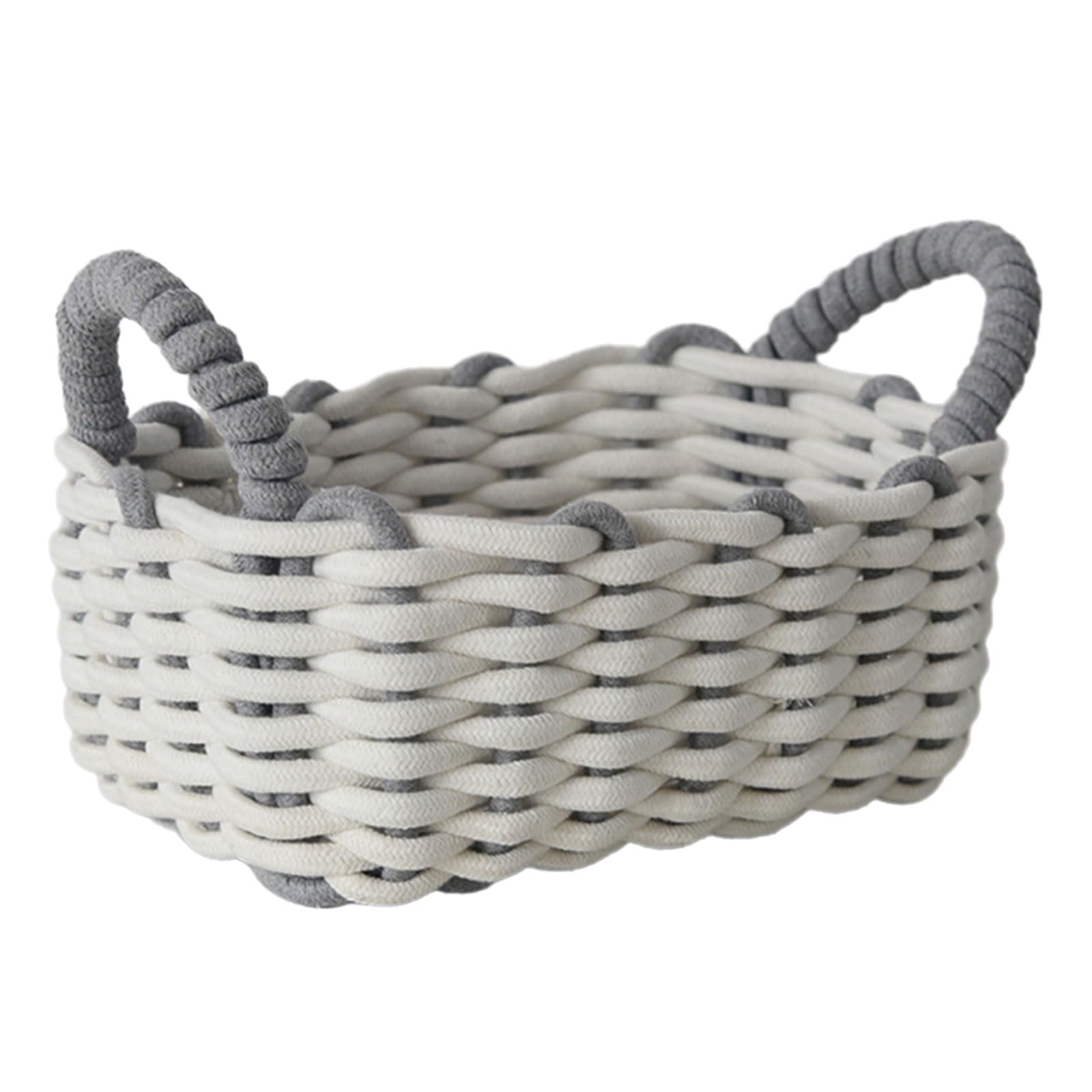 Jazuaiao Cotton Rope Handwoven Baskets for Decoration and Storage Organization Portable for Most Homes Daily Use Kids Room Basket