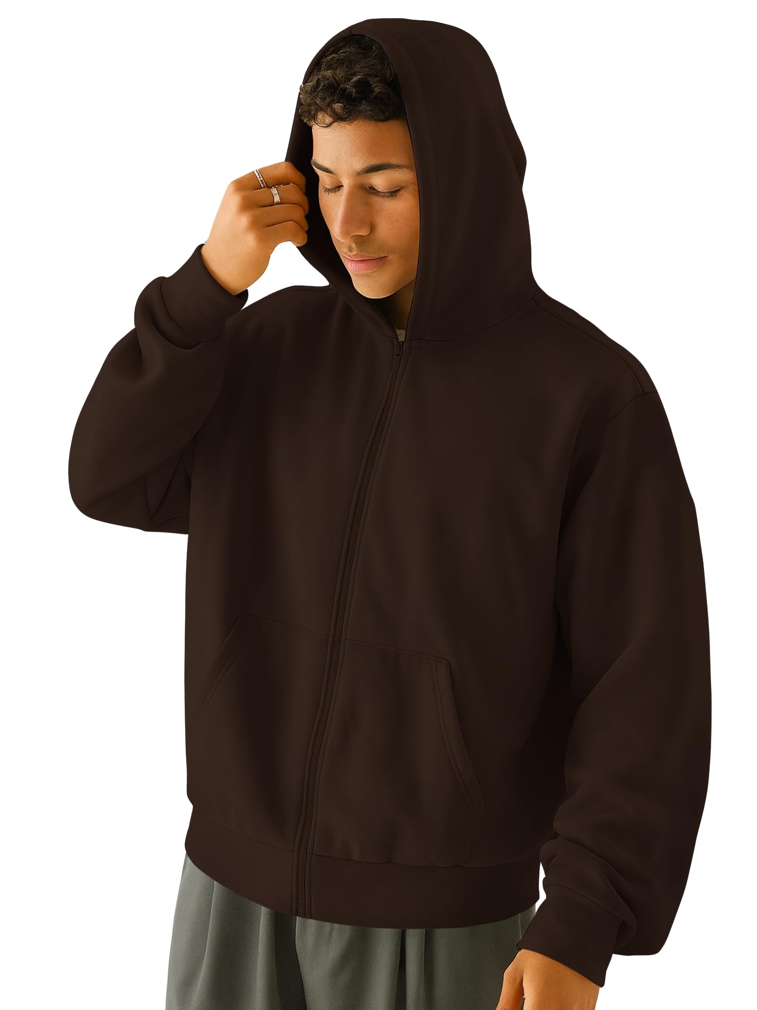 jump cuts || Fullzipper Solid Sweatshirt for men || Hooded Neck || Full Sleeve with Kangaroo Pockets||Hoodie for men||Sweatshirt for man-picture-15