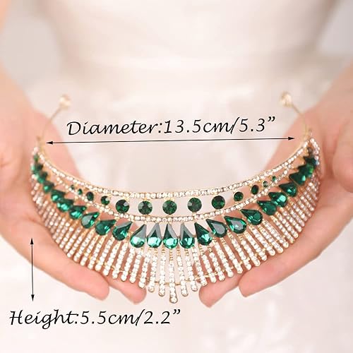 Miniatura 3 de JWICOS Tiara Queen Crown para mujer, tiara de boda nupcial y corona para novias, tiara de princesa de cristal para niñas