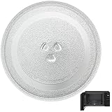 Mikrowellenteller Glas 24.5cm, Mikrowelle Drehteller Ersatz, Universal Mikrowellenteller, Mikrowelle Teller mit 3 Fixierern, Universal Drehteller für Mikrowelle, Glasteller Ersatz Teller