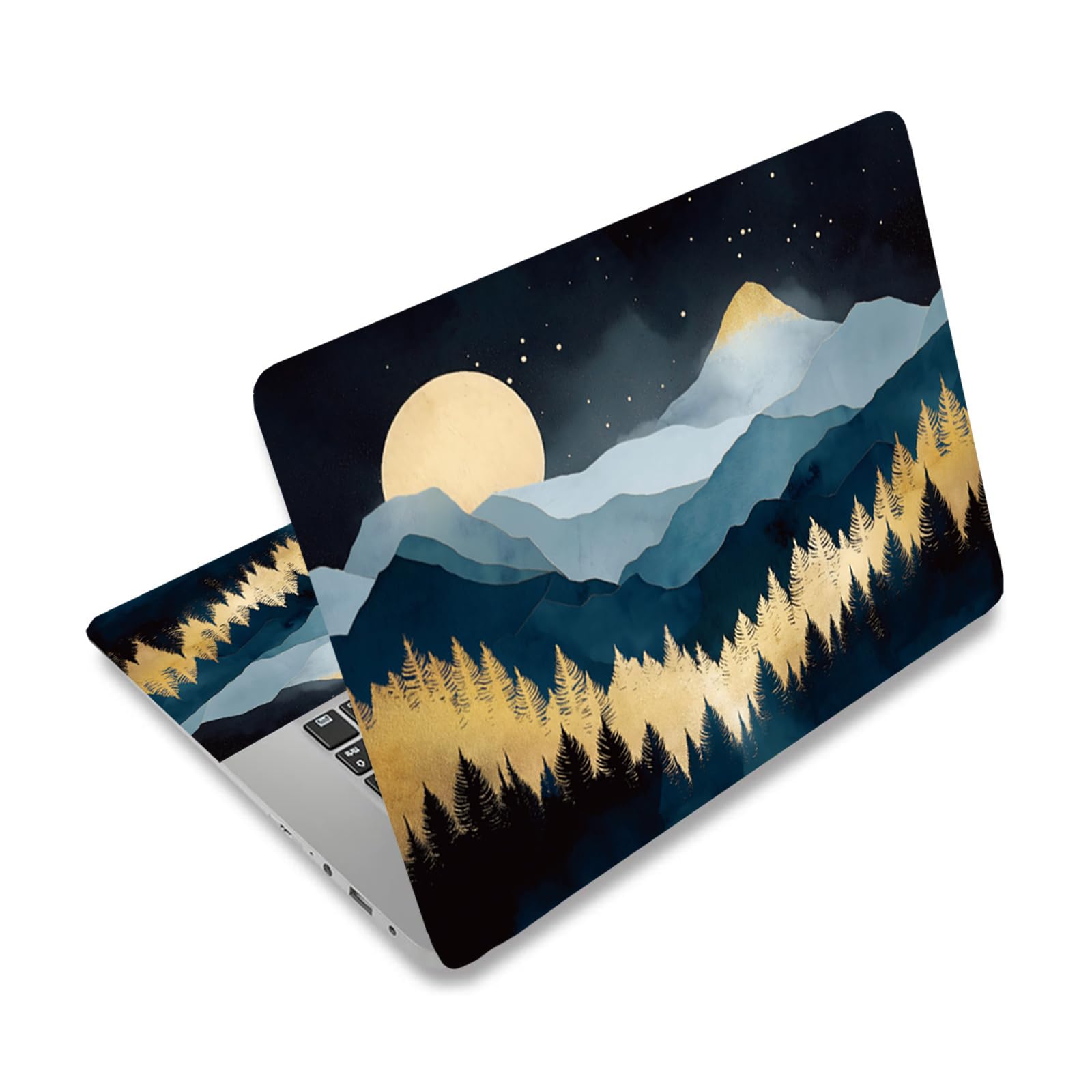 PLIGREAT Boho Mountain Forest Laptop Skin Stickers, Creative Art Pattern Laptop Cover Decals Fits 12" 13" 13.3" 14" 15" Laptops Universal Waterproof Removable Notebook Art Protector