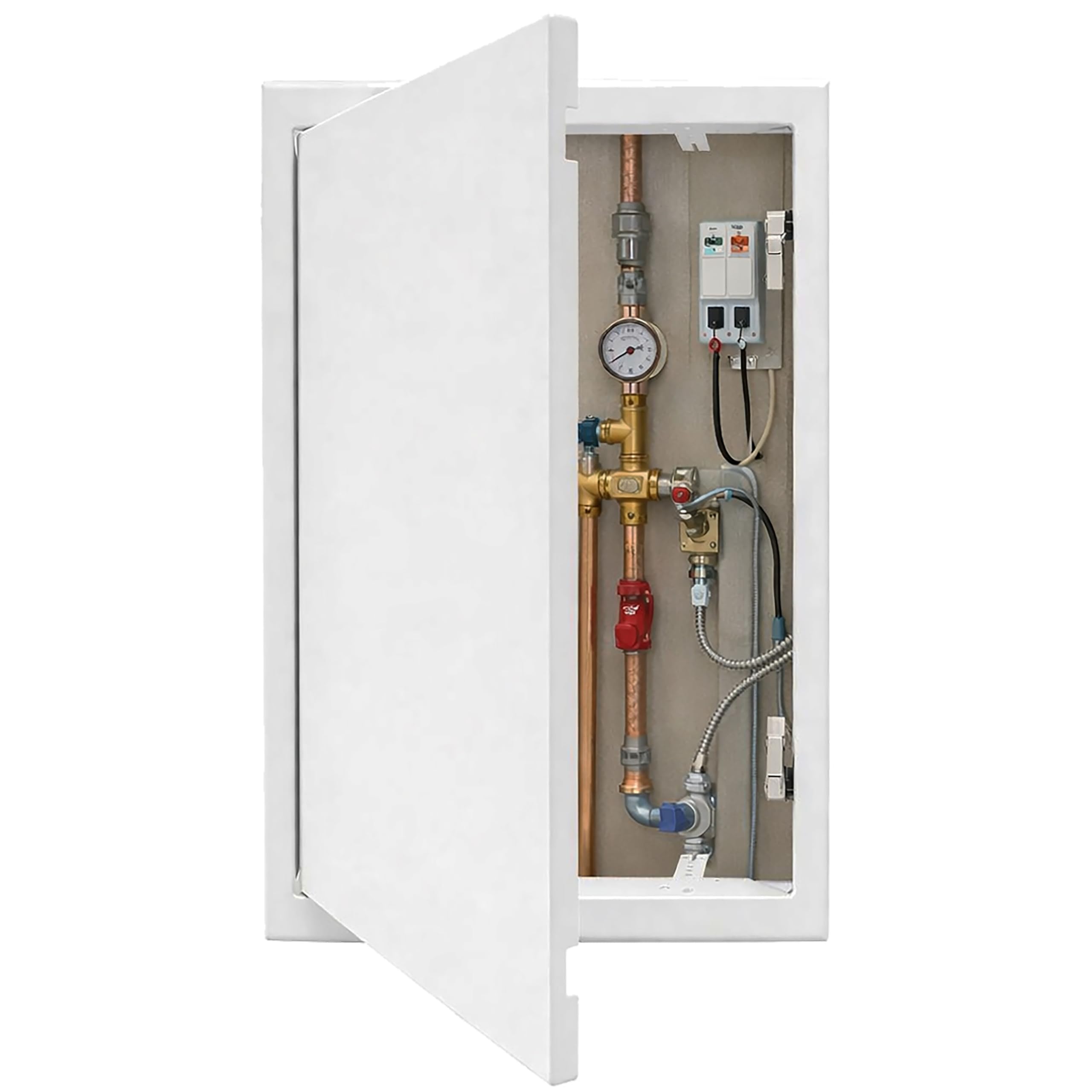 Sportello e Pannello d’Ispezione 400x600 mm in Acciaio Bianco,Sistema di Chiusura con Blocco di Sicurezza,per Soffitto e Parete,Apertura Laterale Sinistra/Destra,Accesso al Contatore Acqua,Bagno,Tubi